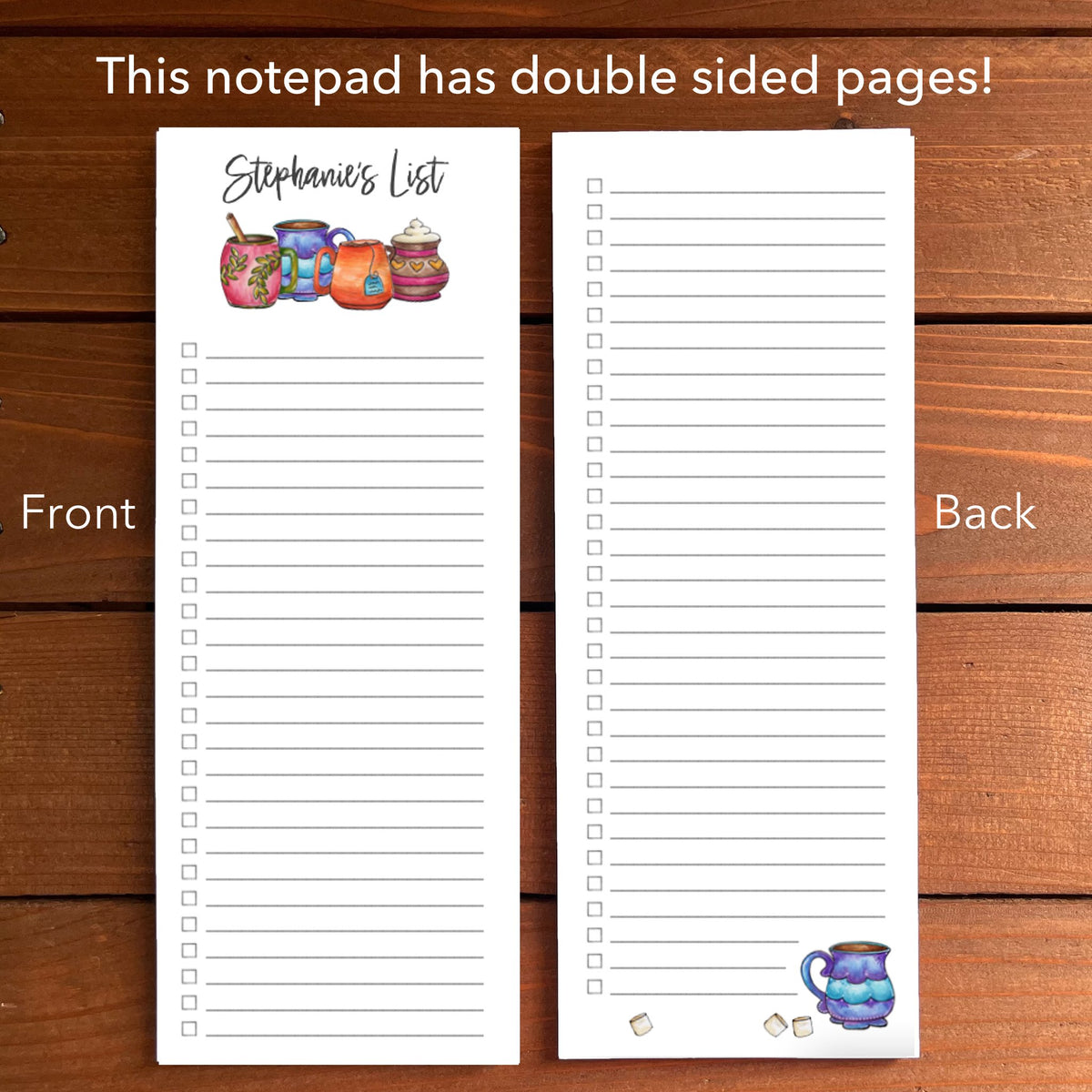 Cozy Mugs Personalized Magnetic To-Do List Notepad