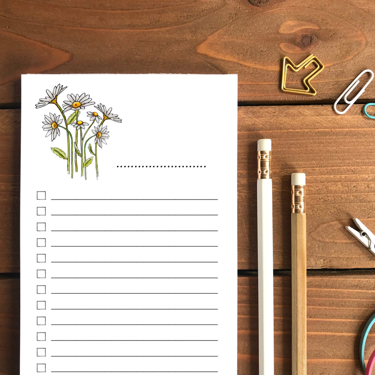 Daisies Magnetic To-Do List Notepad