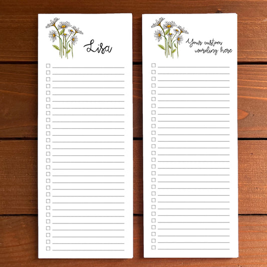 Daisies Personalized Magnetic To-Do List Notepad