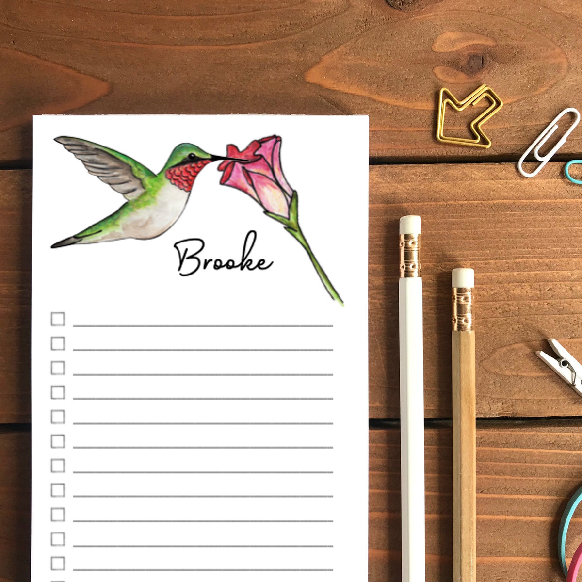 Hummingbird Personalized Magnetic To-Do List Notepad