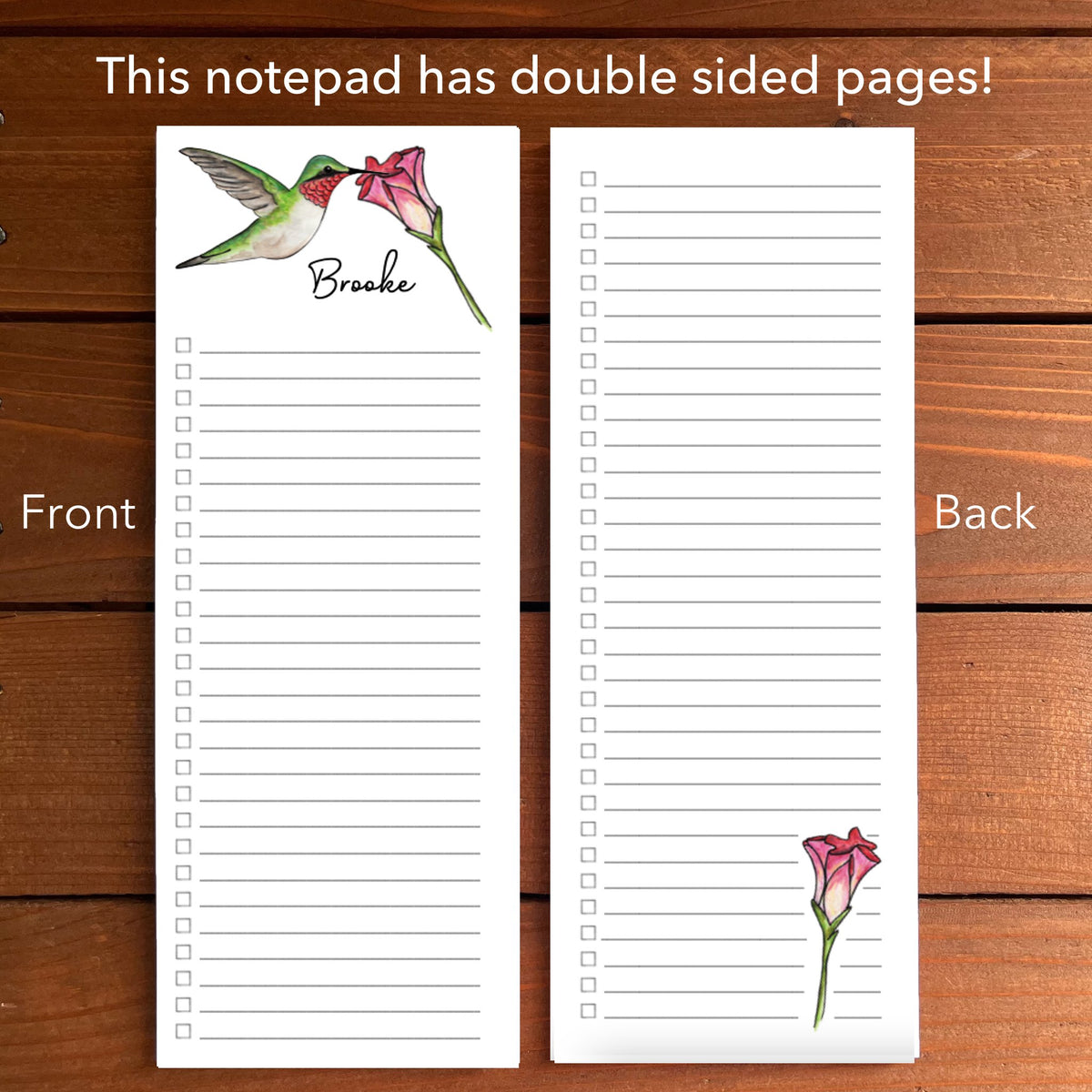 Hummingbird Personalized Magnetic To-Do List Notepad