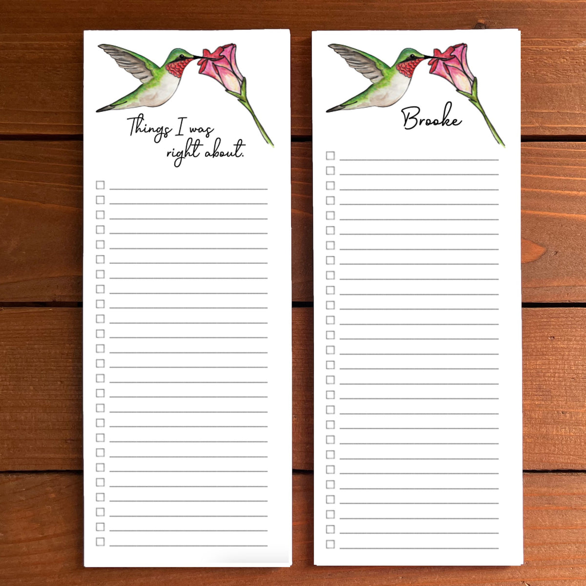 Hummingbird Personalized Magnetic To-Do List Notepad