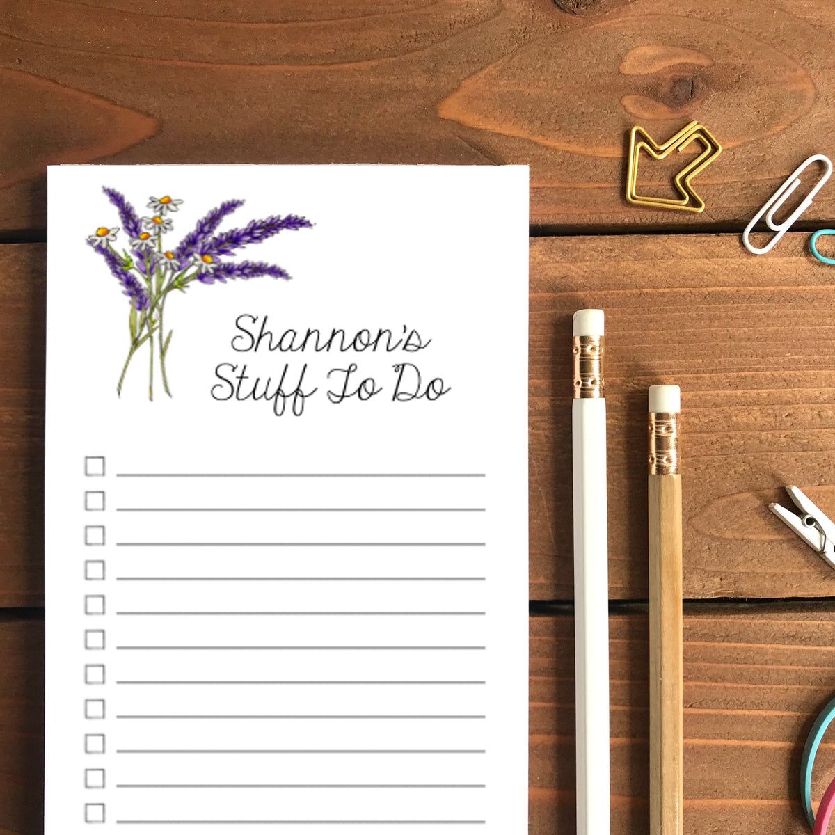 Lavender Personalized Magnetic To-Do List Notepad