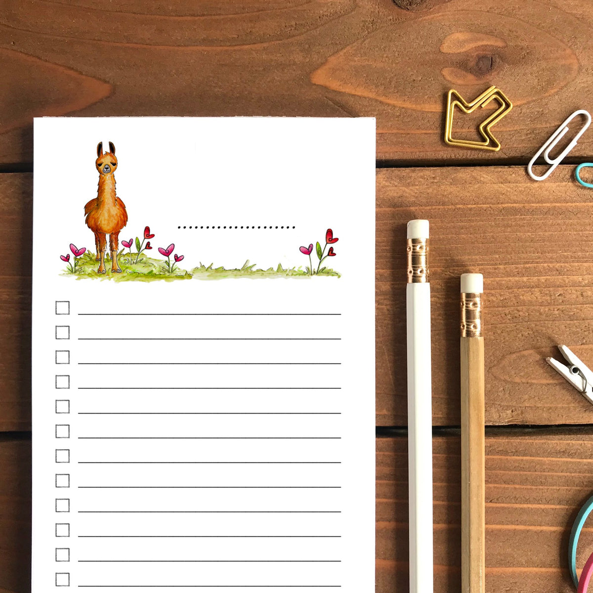 Llama Magnetic To-Do List Notepad
