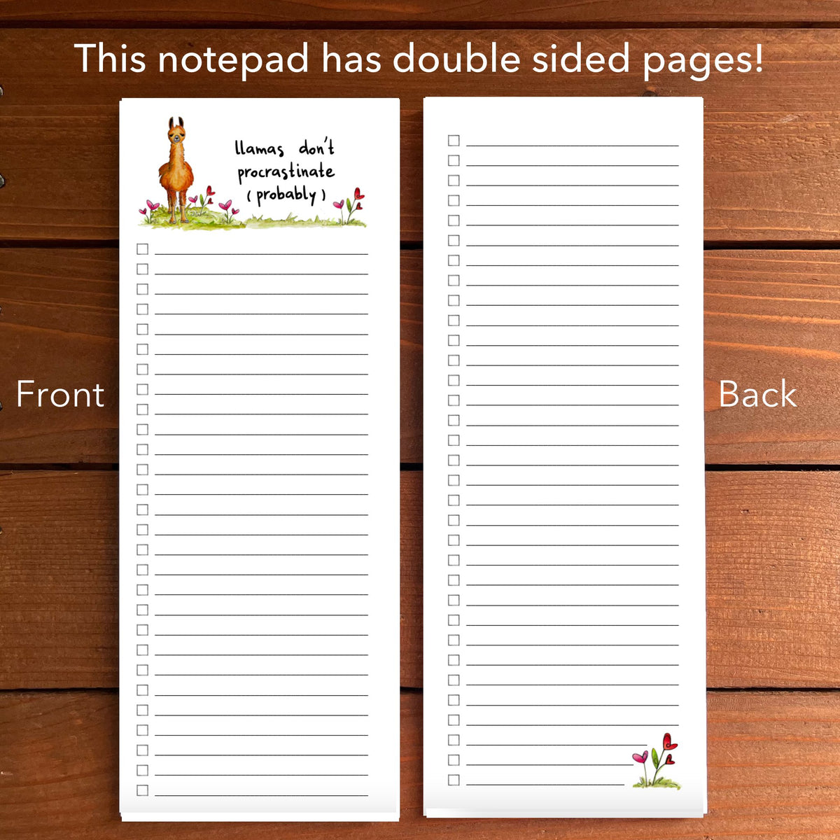Llamas Don't Procrastinate Magnetic To-Do List Notepad