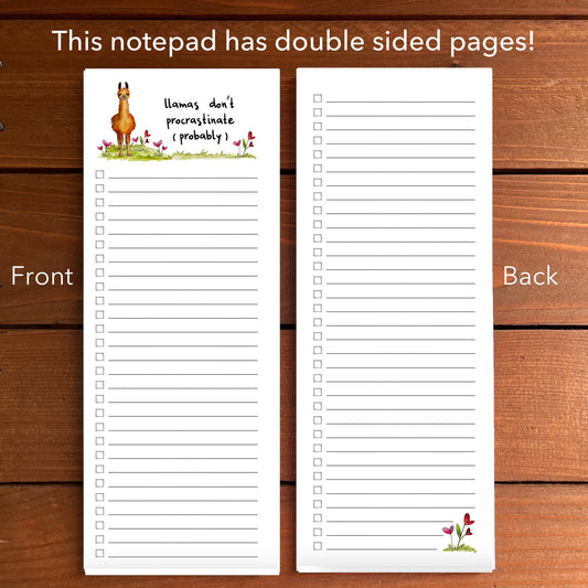 Llamas Don't Procrastinate Magnetic To-Do List Notepad