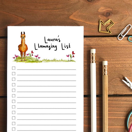 Llama Personalized Magnetic To-Do List Notepad