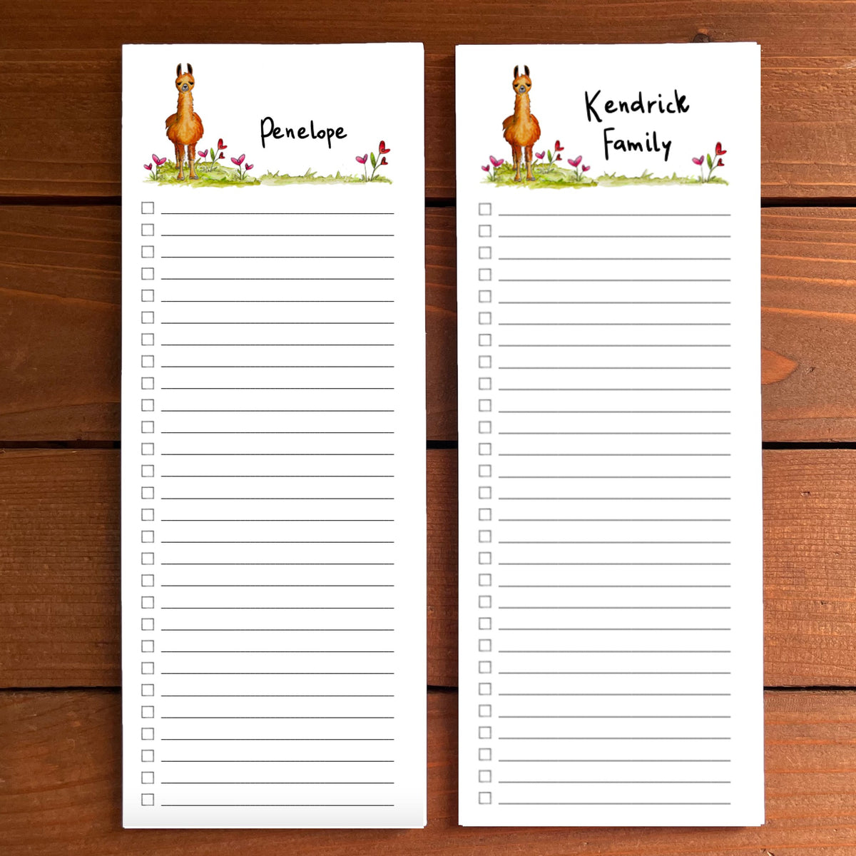 Llama Personalized Magnetic To-Do List Notepad