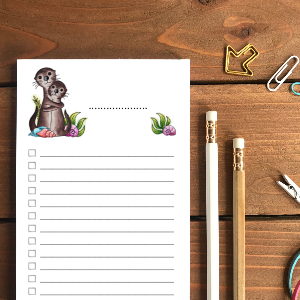 Otters Magnetic To-Do List Notepad