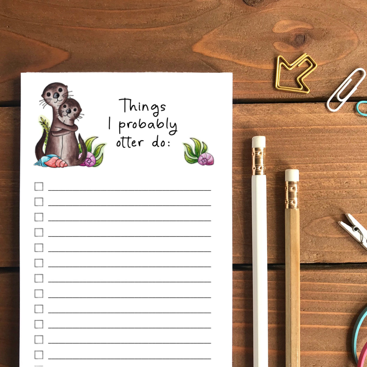 Otters Probably Otter Do Magnetic To-Do List Notepad