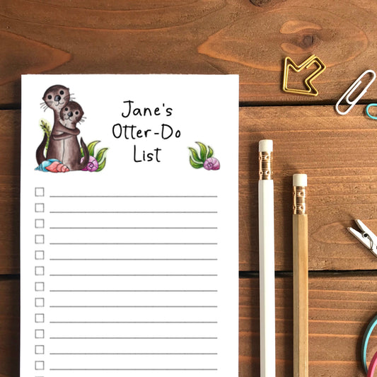 Otters Personalized Magnetic To-Do List Notepad