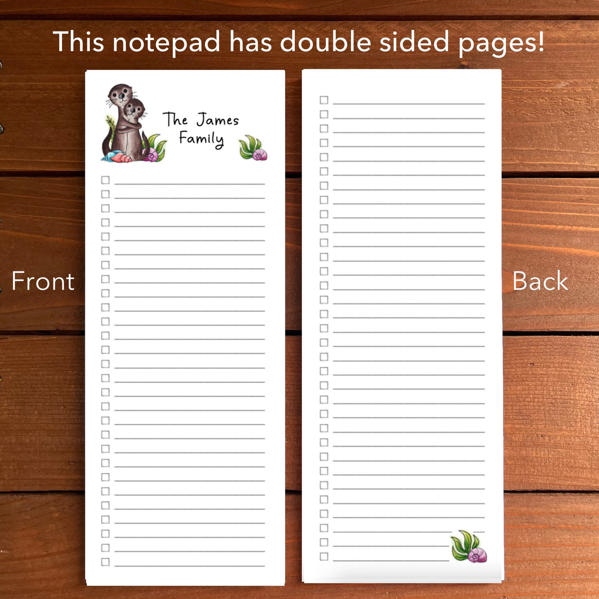 Otters Personalized Magnetic To-Do List Notepad