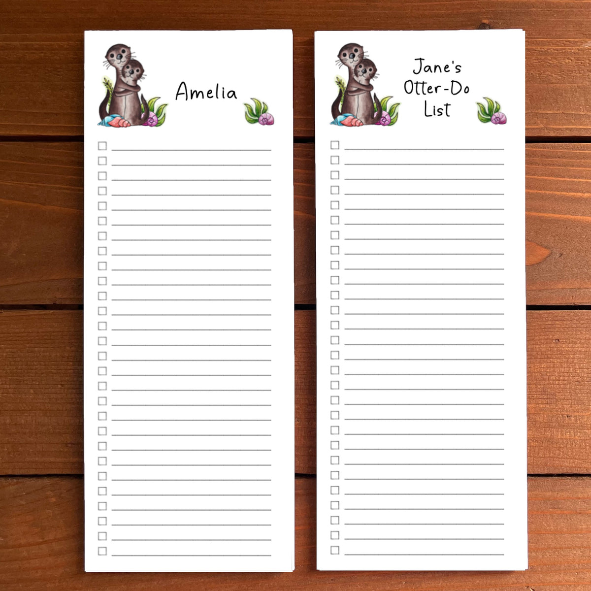 Otters Personalized Magnetic To-Do List Notepad