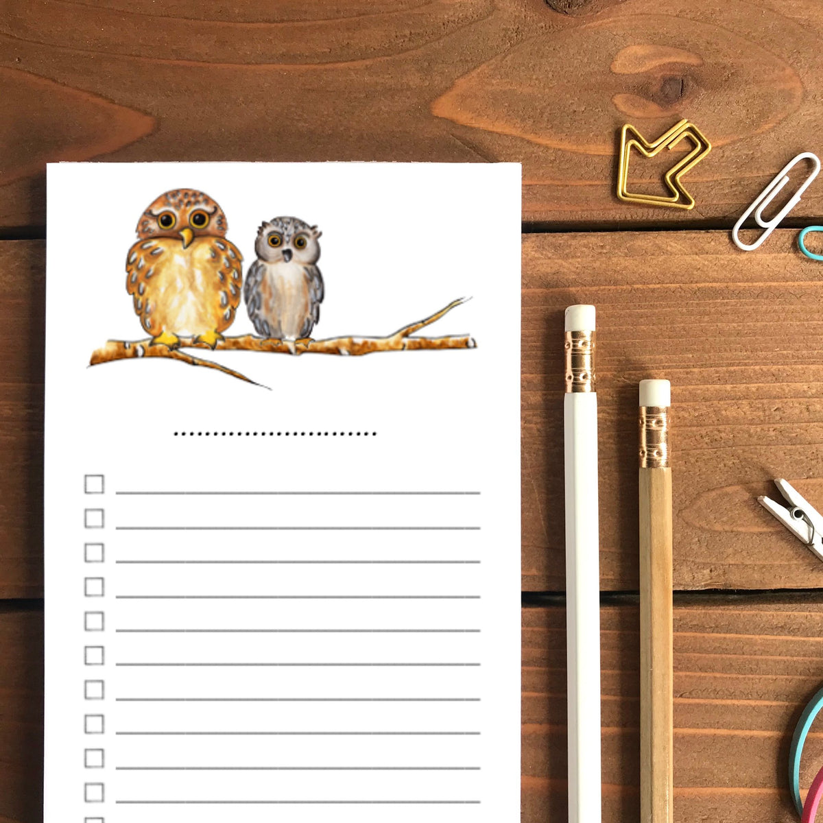 Owls Magnetic To-Do List Notepad