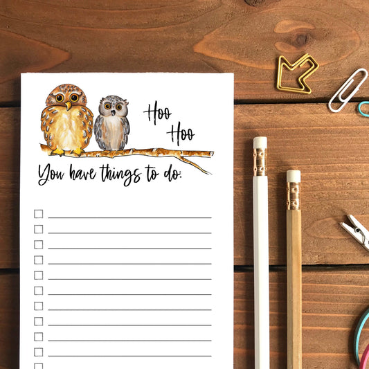 Owls Hoo Hoo Magnetic To-Do List Notepad