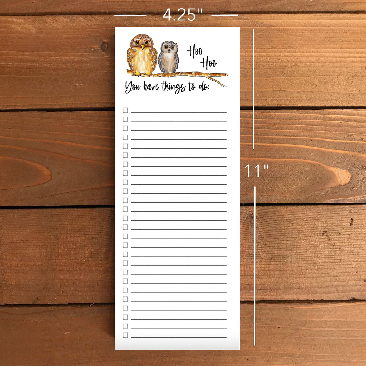 Owls Hoo Hoo Magnetic To-Do List Notepad
