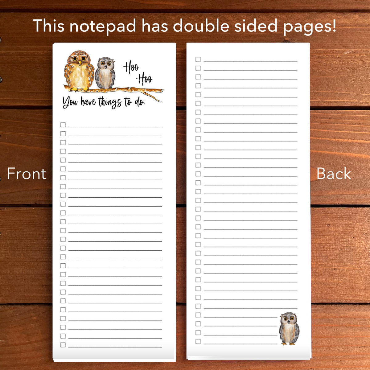 Owls Hoo Hoo Magnetic To-Do List Notepad