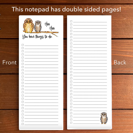 Owls Hoo Hoo Magnetic To-Do List Notepad