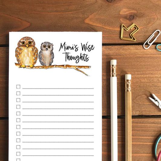 Owls Personalized Magnetic To-Do List Notepad