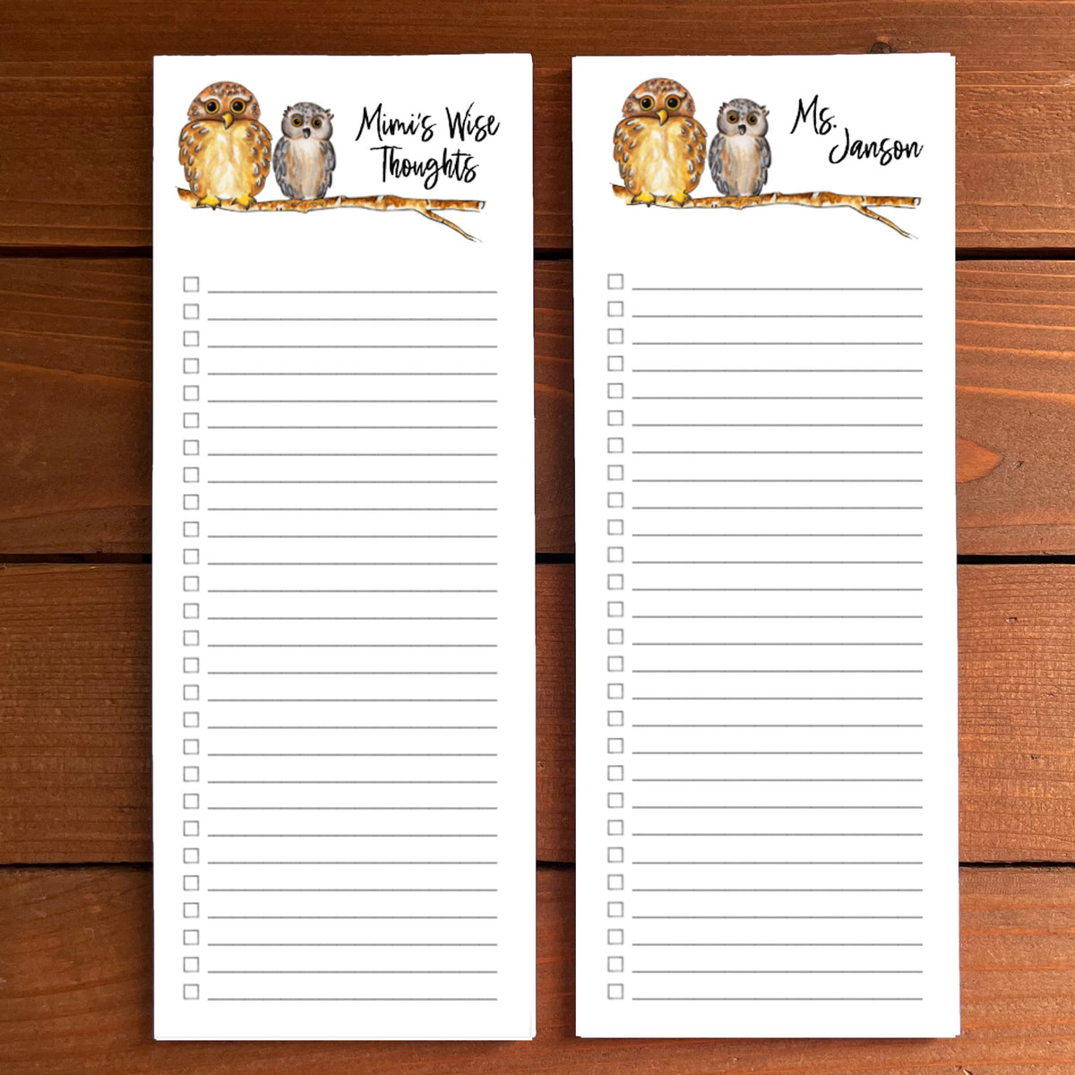 Owls Personalized Magnetic To-Do List Notepad