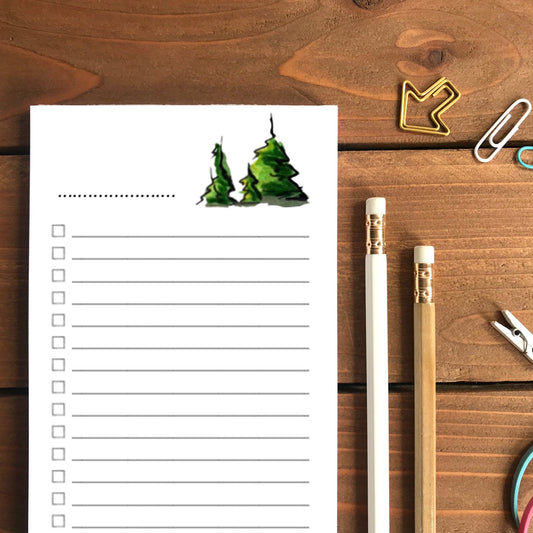 Pine Trees Magnetic To Do List Notepad