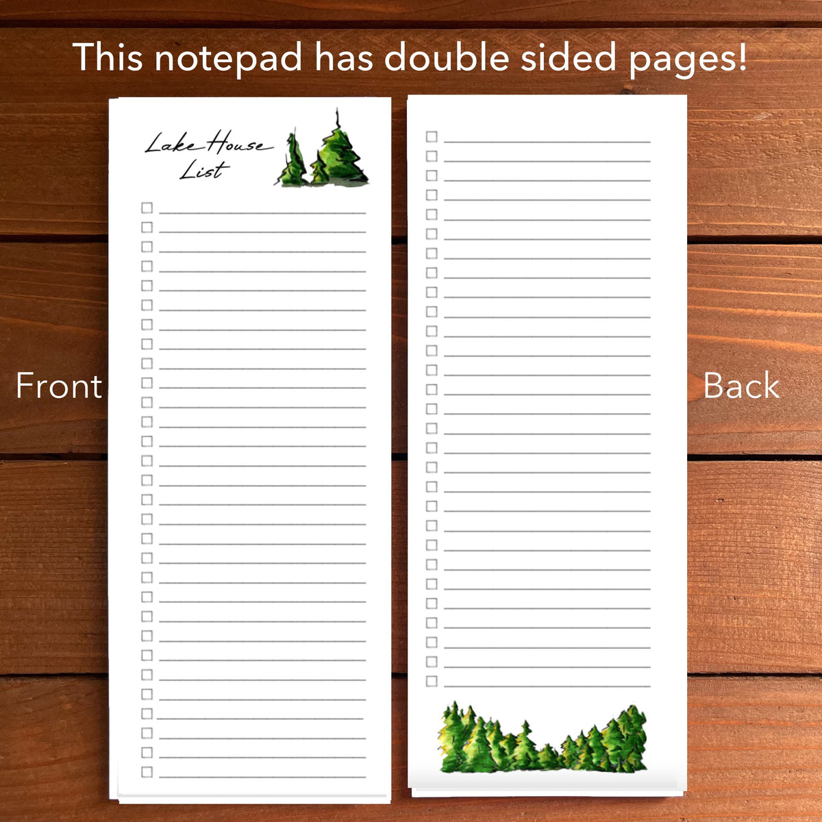 Pine Trees Personalized Magnetic To Do List Notepad
