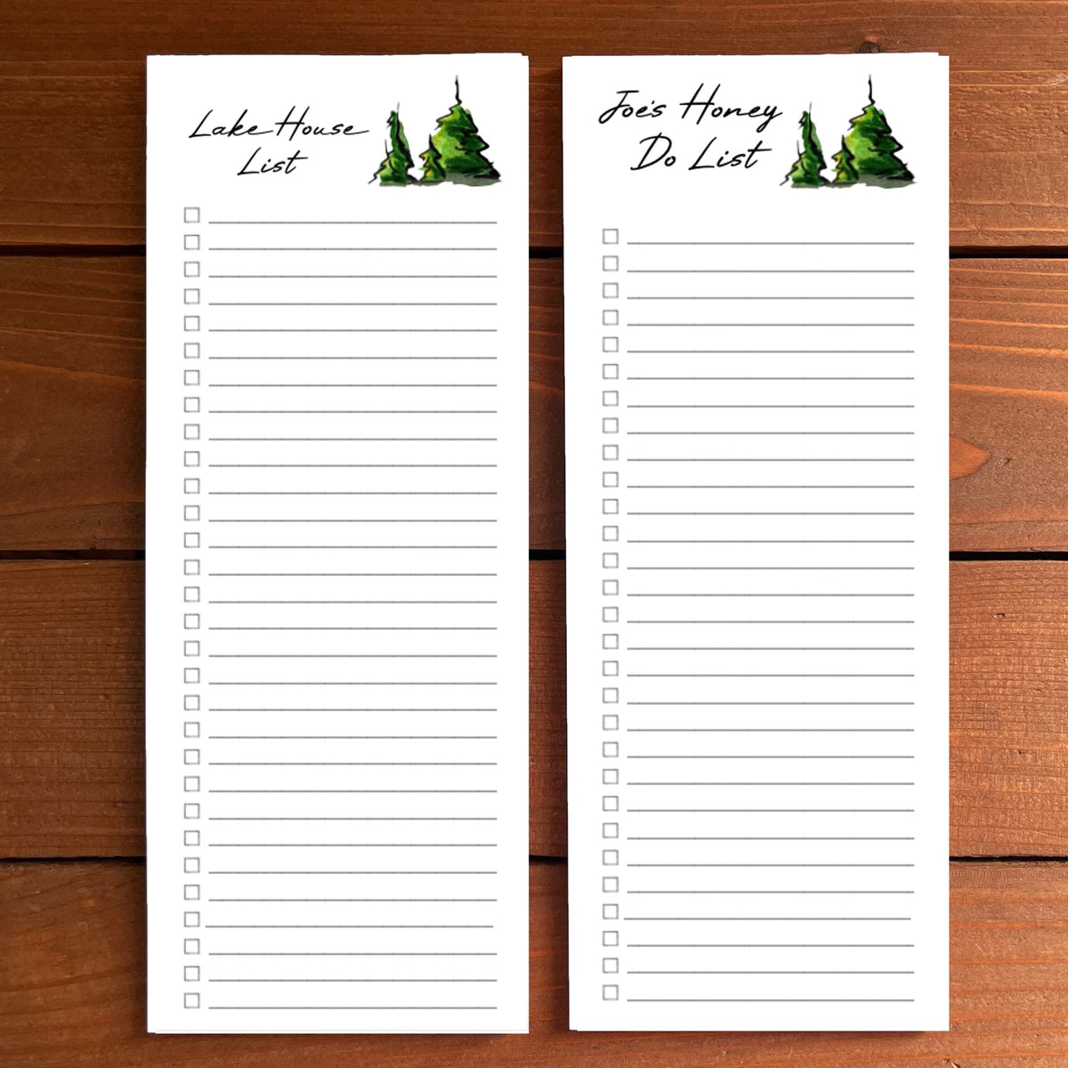Pine Trees Personalized Magnetic To Do List Notepad