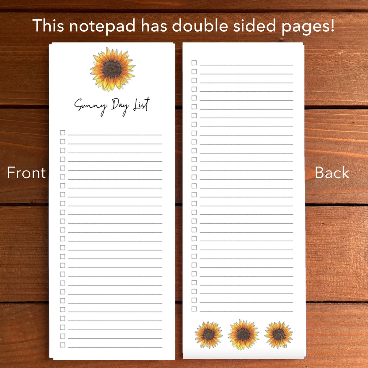 Sunflowers Personalized Magnetic To-Do List Notepad