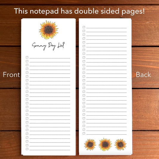 Sunflowers Personalized Magnetic To-Do List Notepad