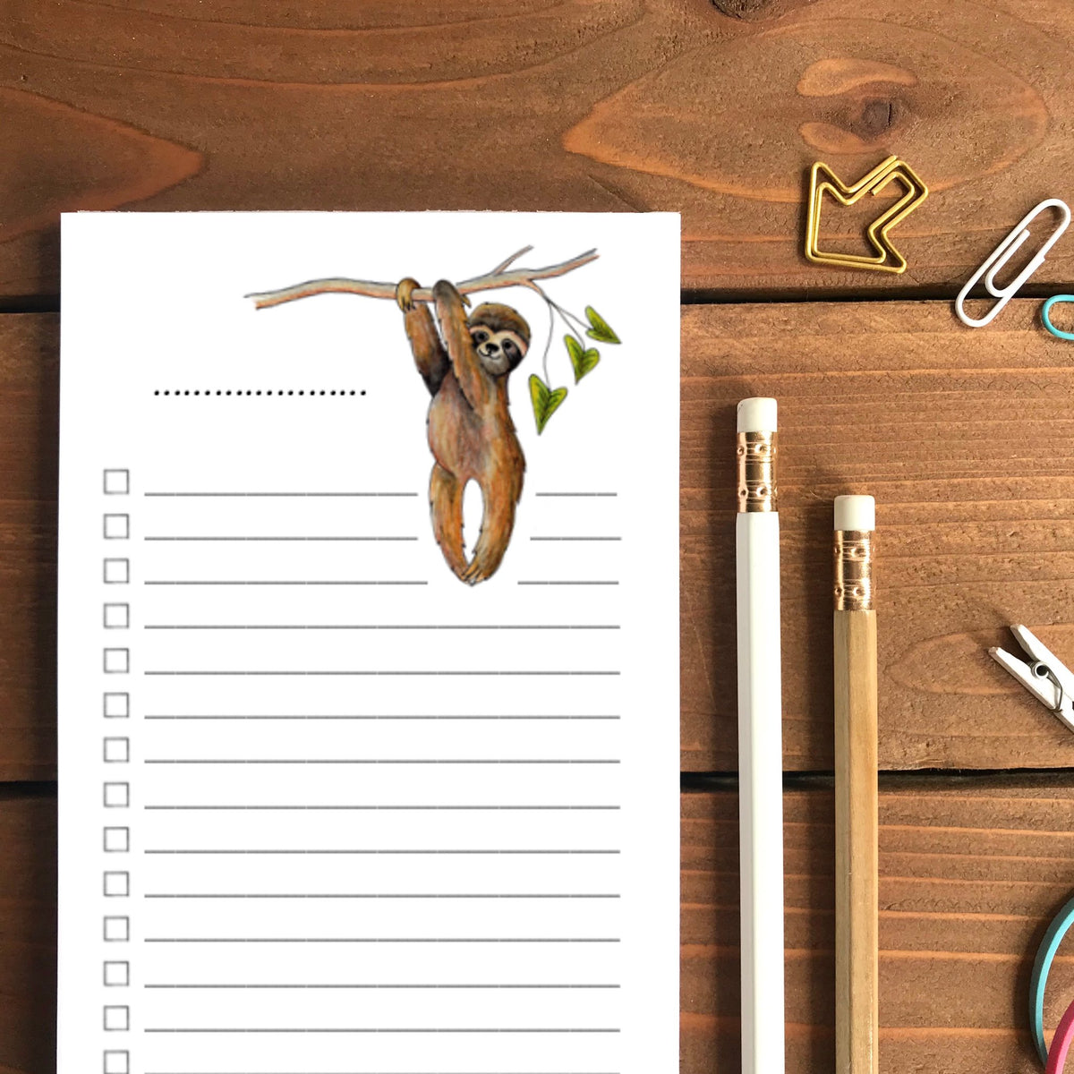 Sloth Magnetic To-Do List Notepad