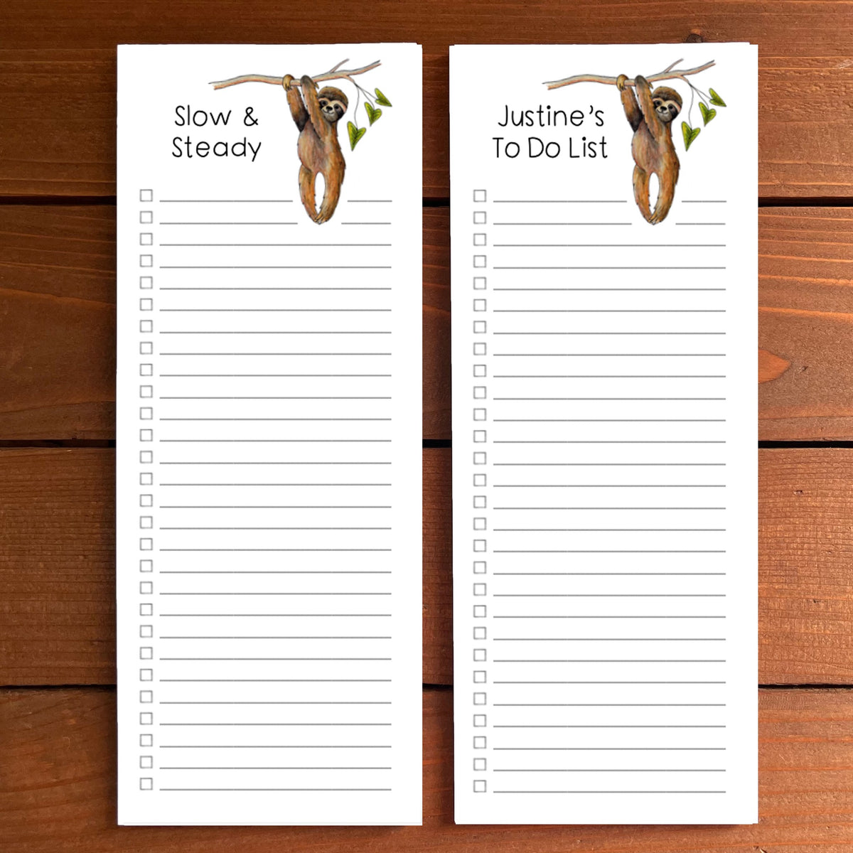 Sloth Personalized Magnetic To-Do List Notepad