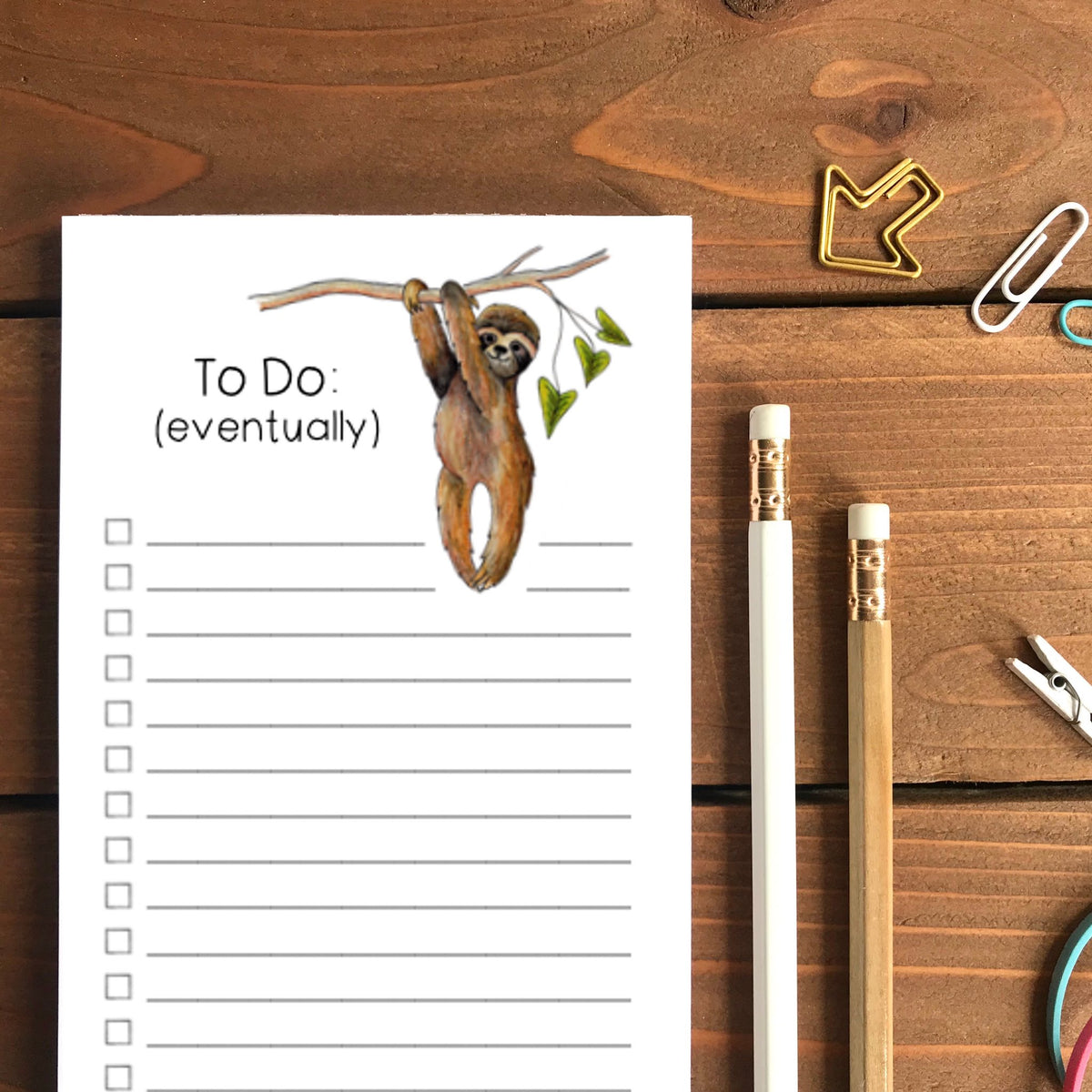 Sloth To Do Eventually Magnetic To-Do List Notepad