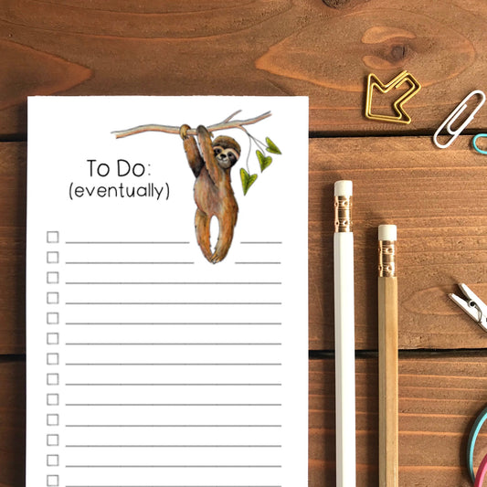 Sloth To Do Eventually Magnetic To-Do List Notepad