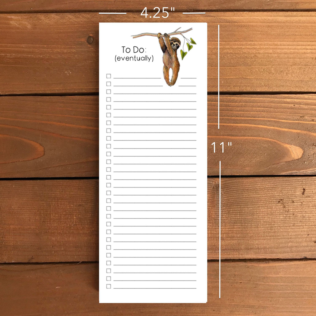 Sloth To Do Eventually Magnetic To-Do List Notepad