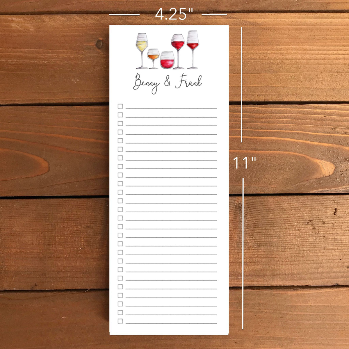 Wine Flight Personalized Magnetic To-Do List Notepad