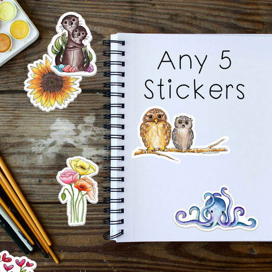 Bundle of 5 Vinyl Stickers