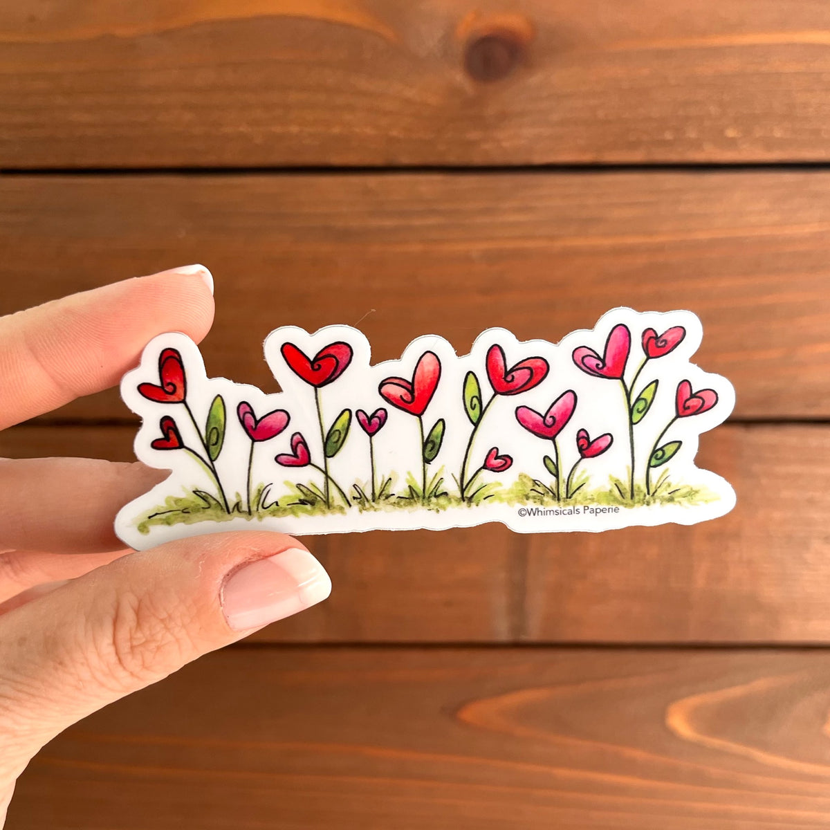 Heart Flowers Vinyl Sticker