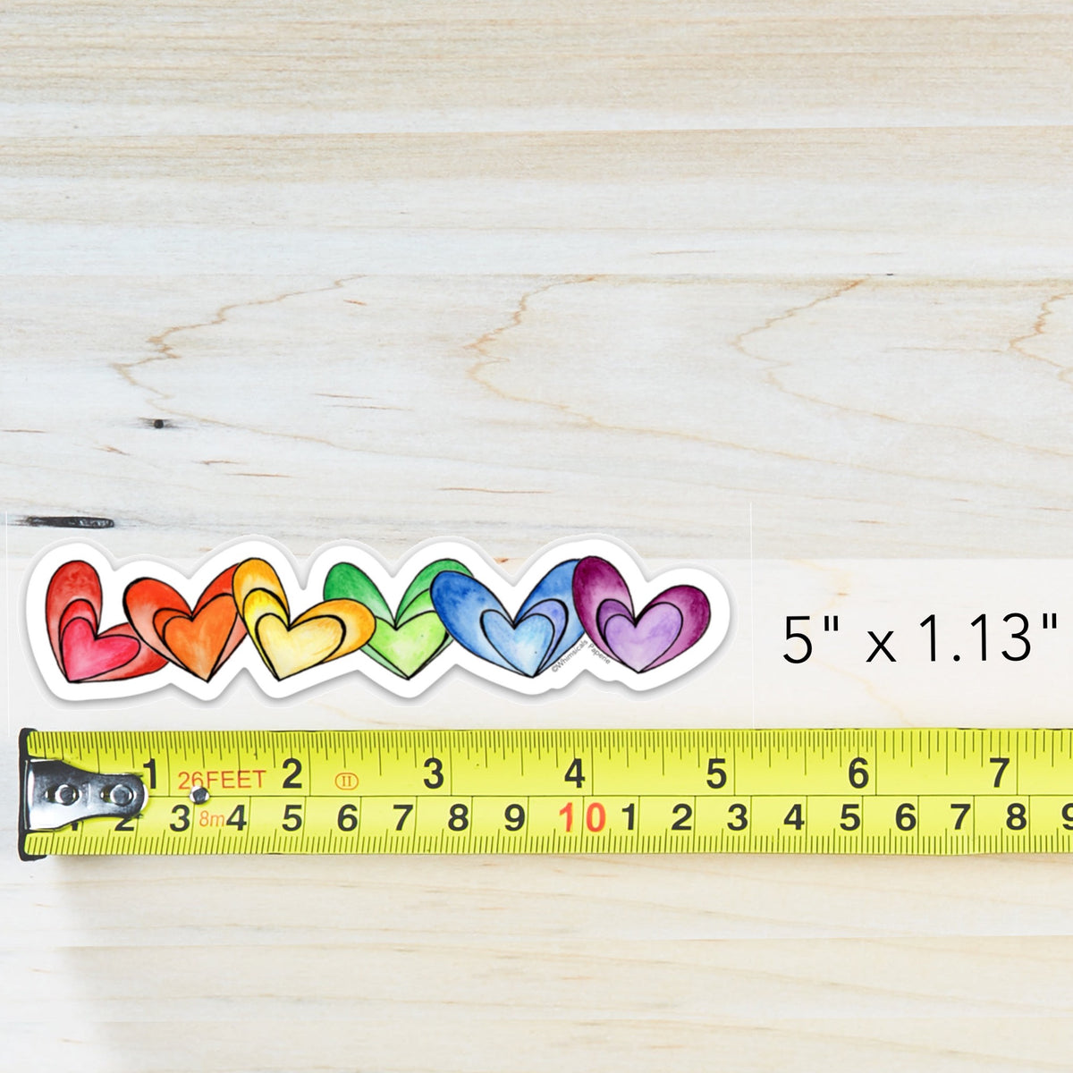 Rainbow Hearts Vinyl Sticker