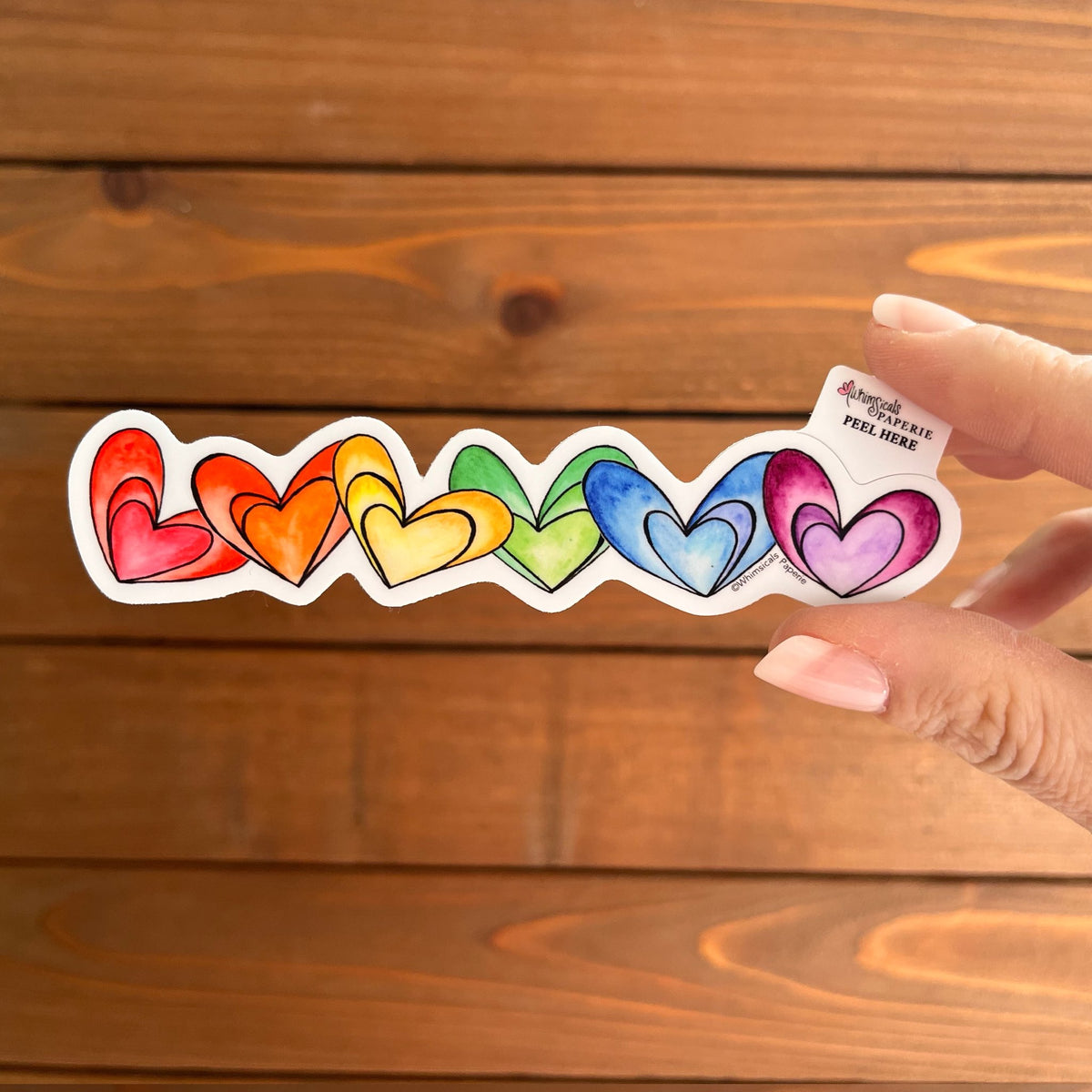 Rainbow Hearts Vinyl Sticker