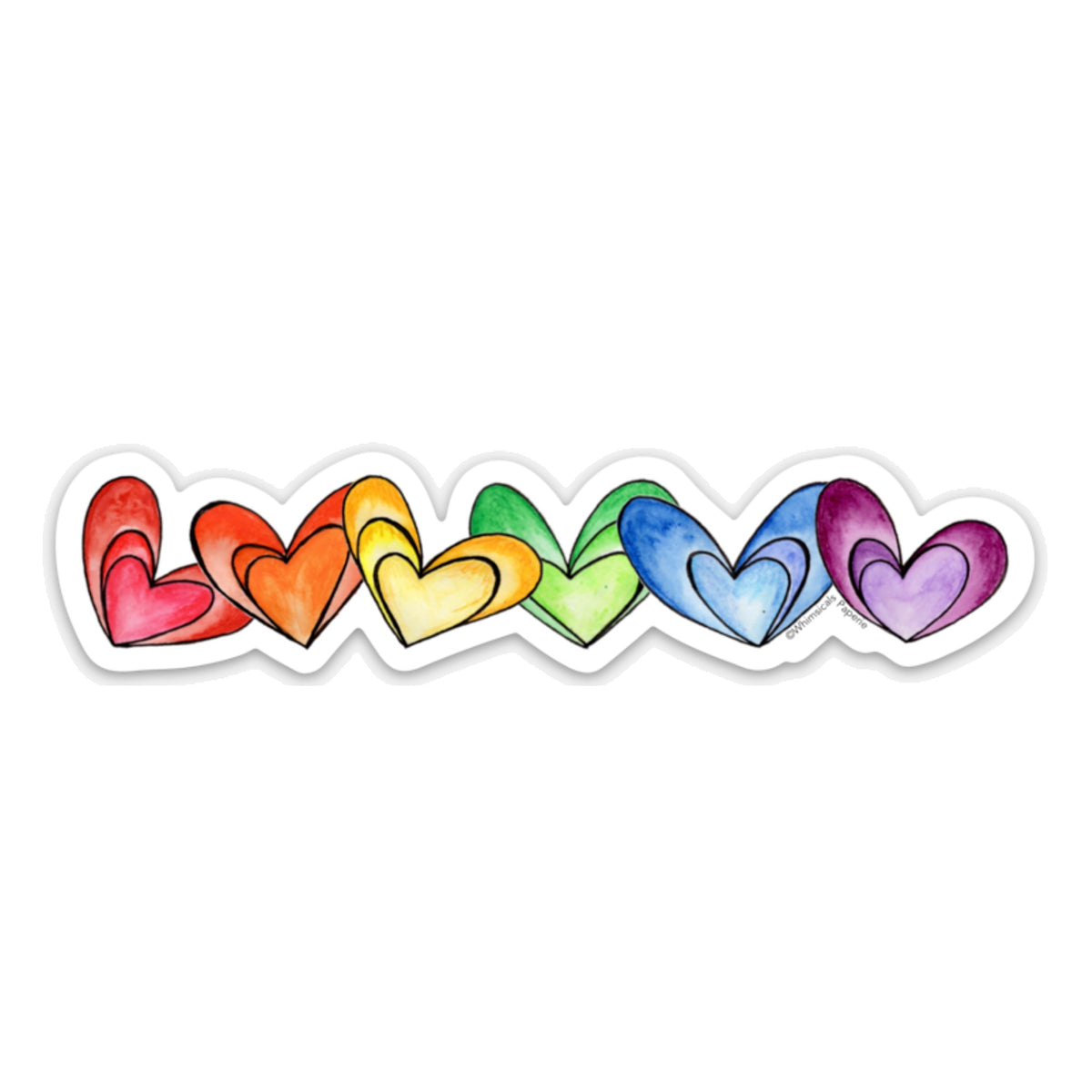 Rainbow Hearts Vinyl Sticker