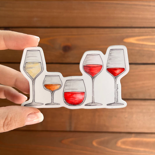 Wine Flight Vinyl Sticker