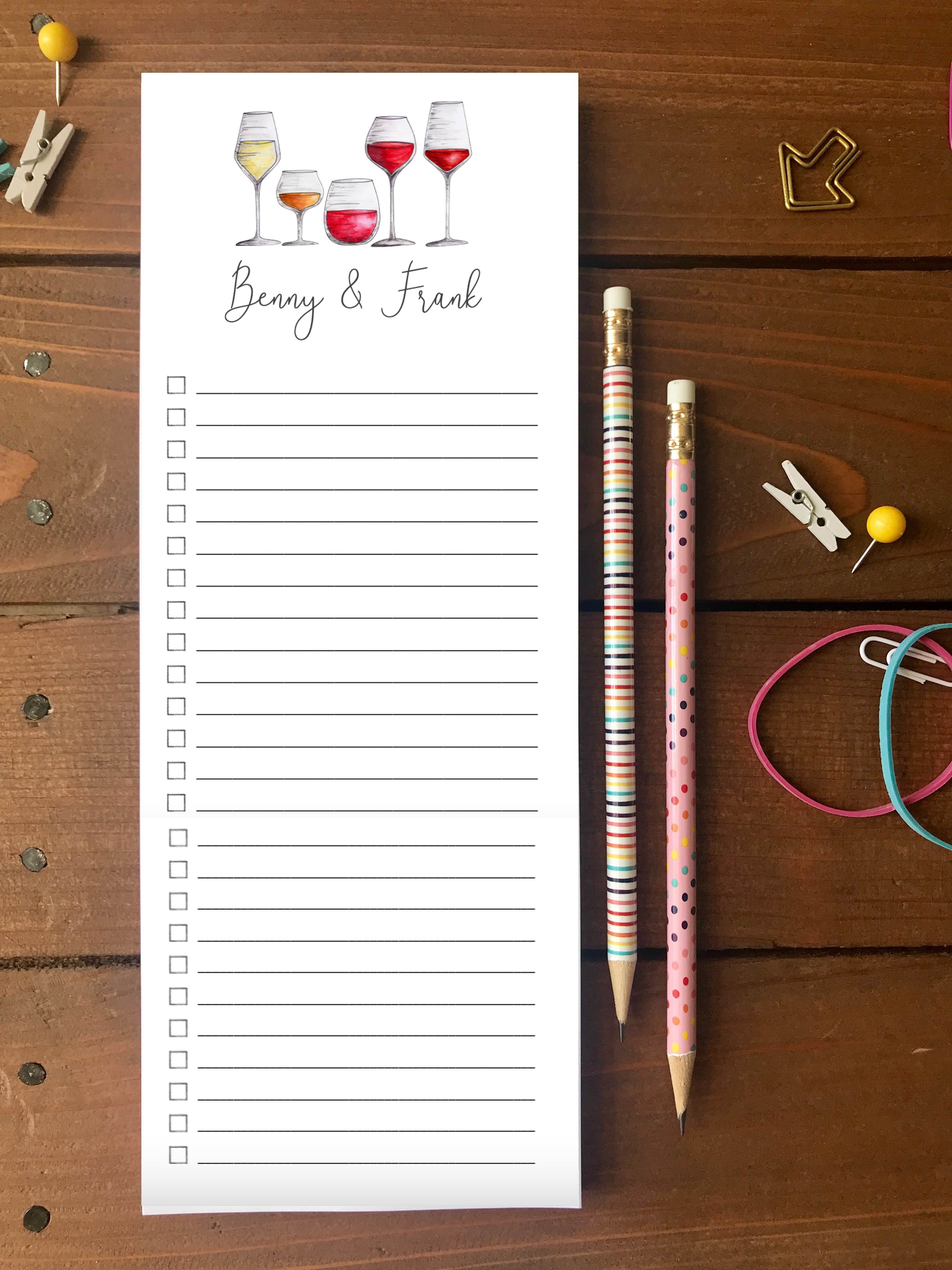 Wine To Do List Notepad | Personalization Available