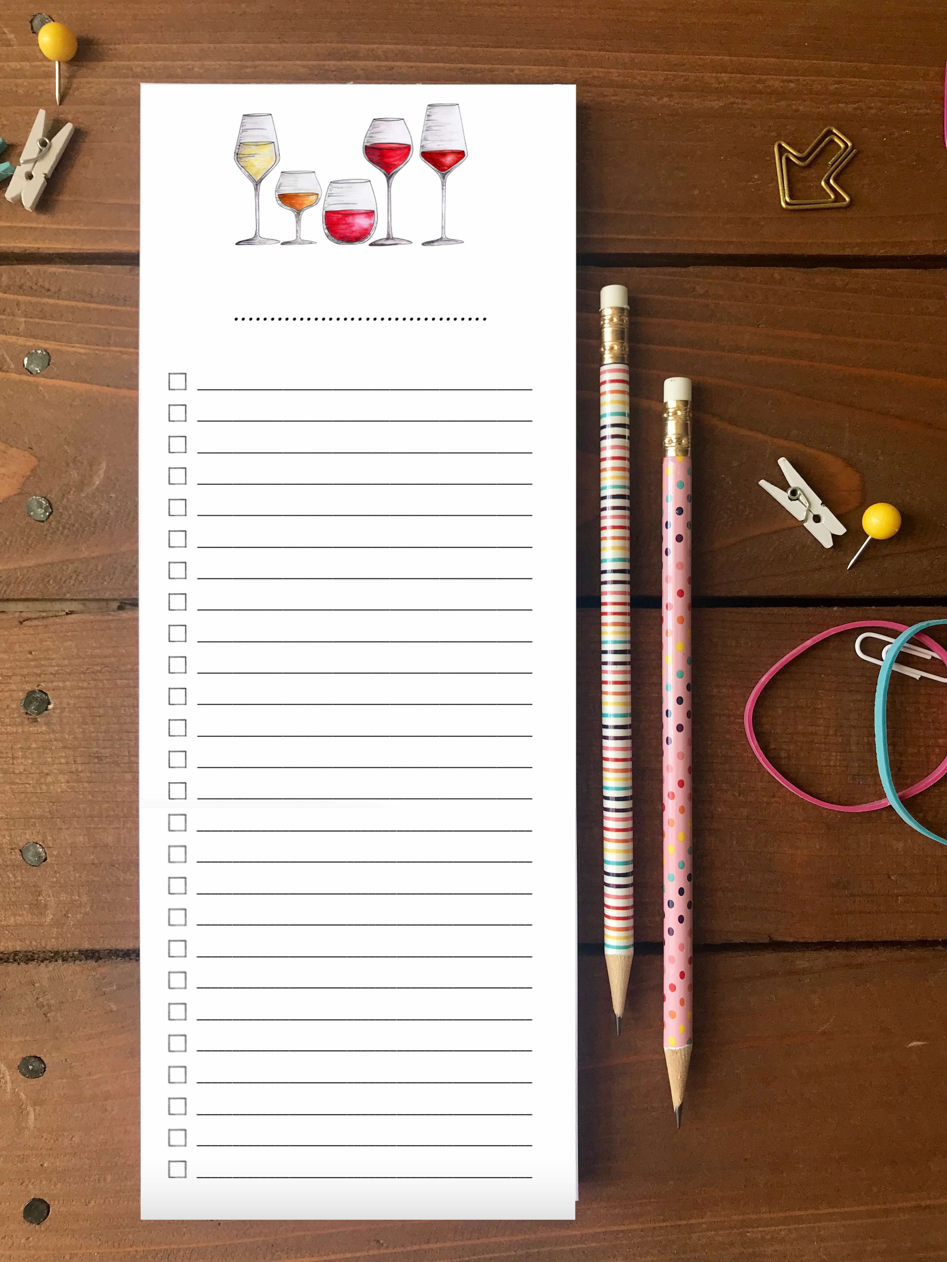 Wine To Do List Notepad | Personalization Available