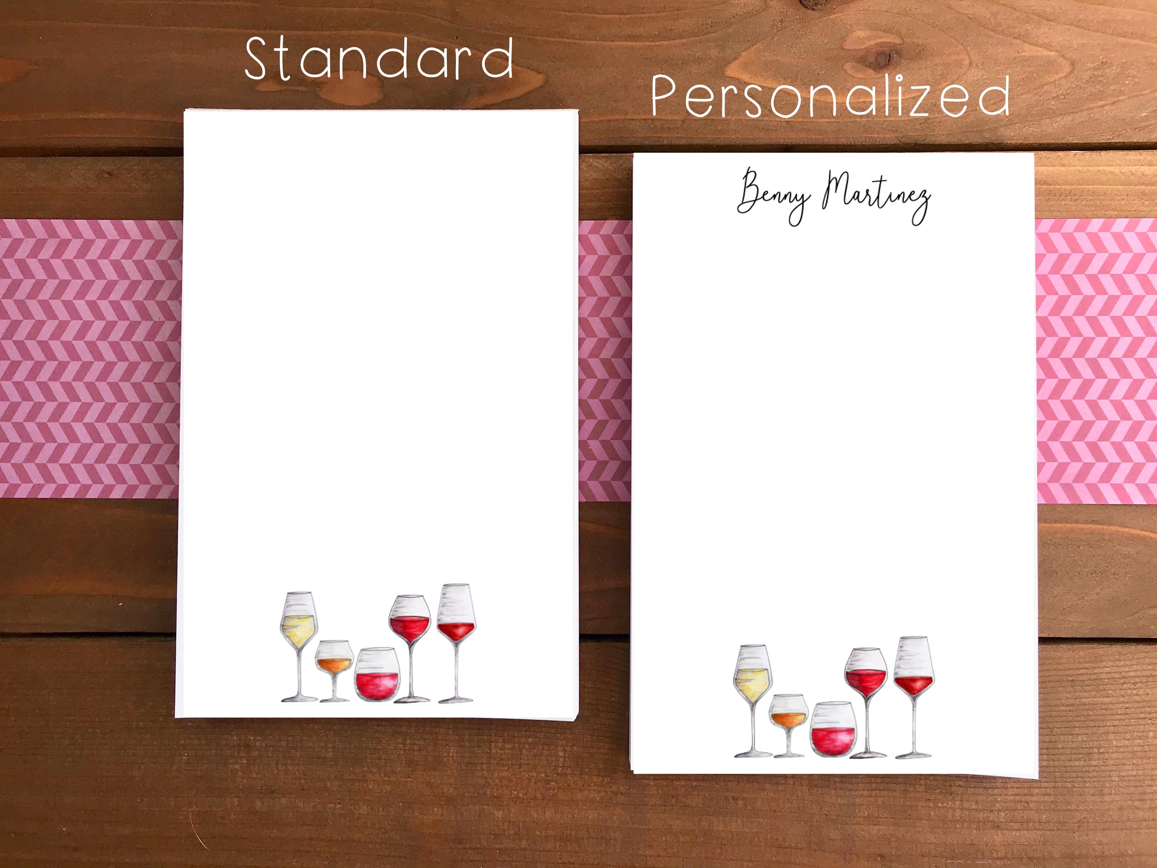 Wine Notepad - Personalization Available