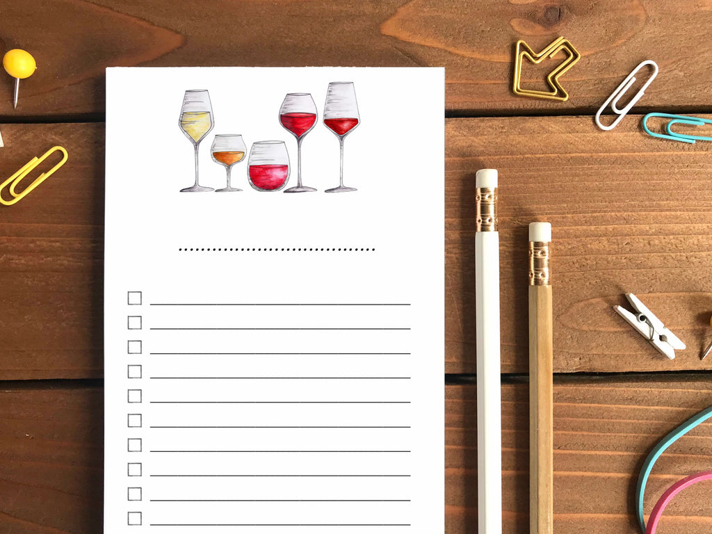 Wine To Do List Notepad | Personalization Available