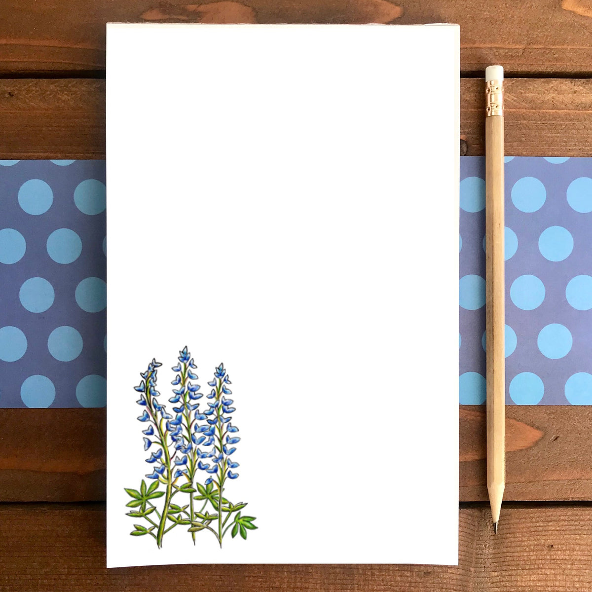 Bluebonnet Lupine Magnetic Writing Notepad