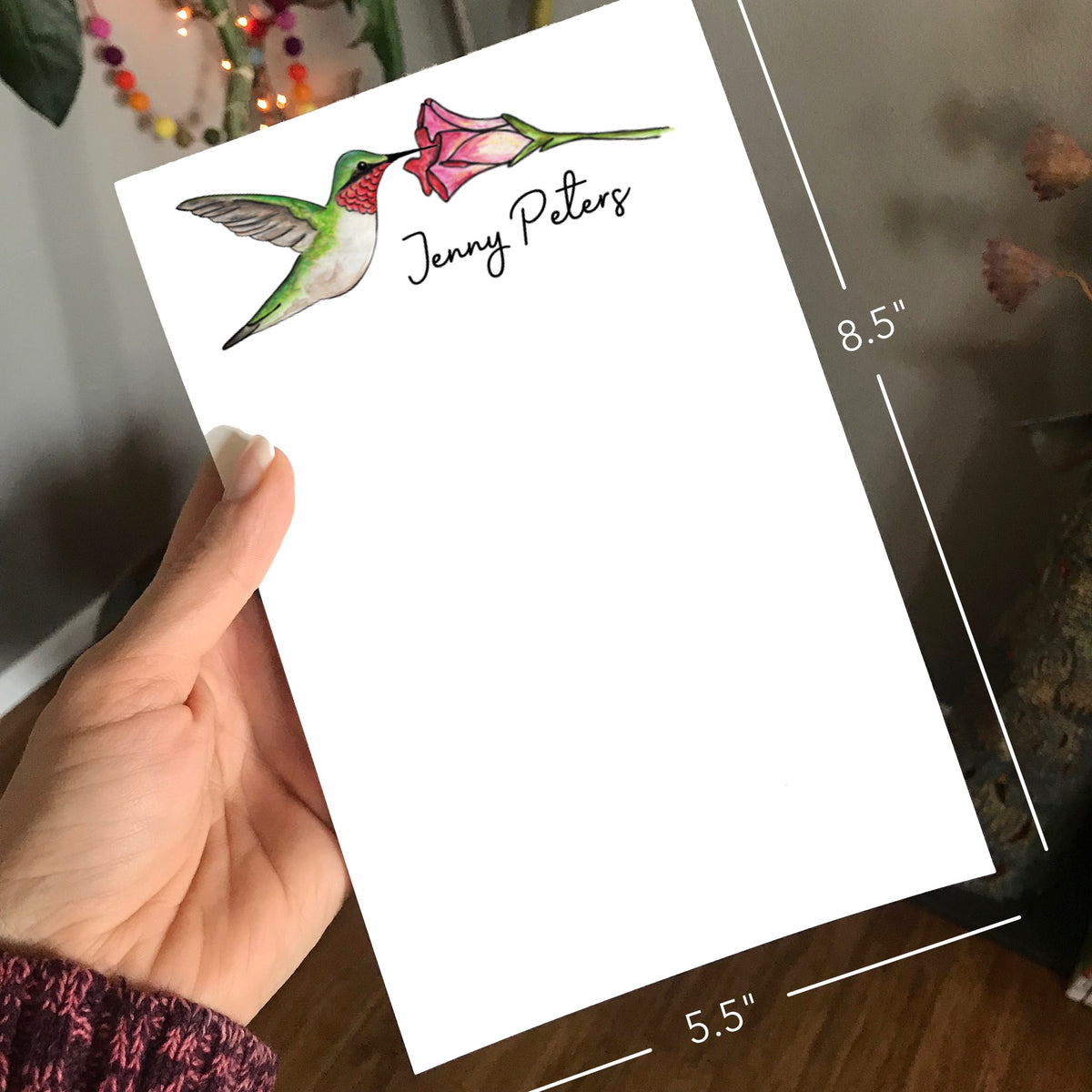 Hummingbird Personalized Magnetic Writing Notepad