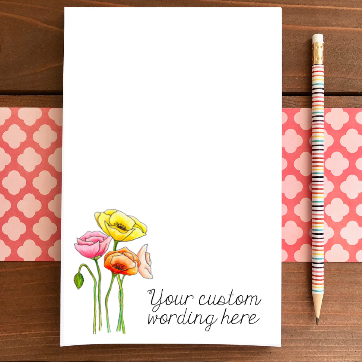 Poppies Personalized Magnetic Writing Notepad