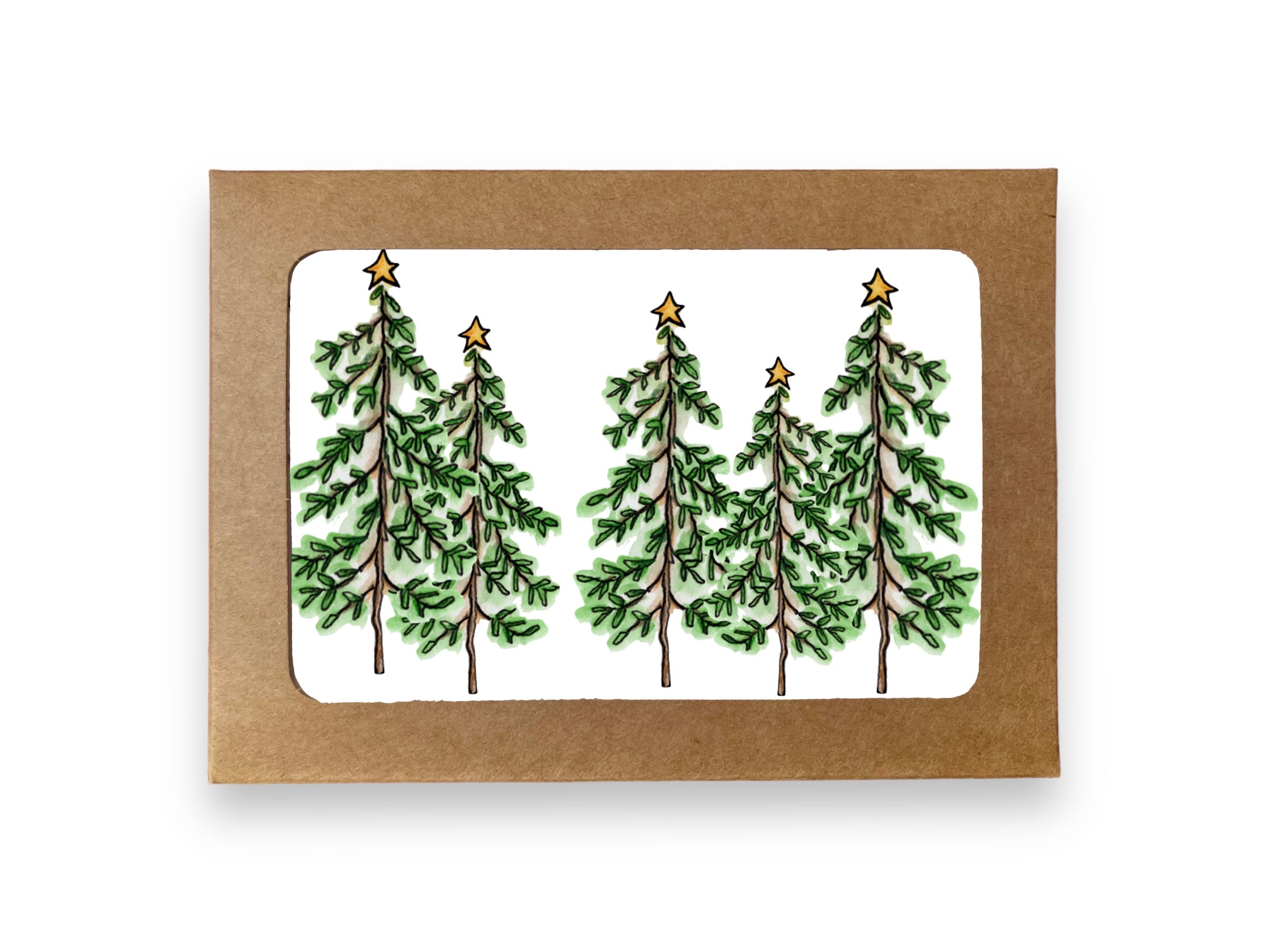 Christmas Pines Holiday Cards | Choose Your Message - Boxed Set of 8
