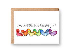 I'm Over the Rainbow For You | Boxed Set of 8 Rainbow Heart Valentine Cards